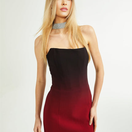 Taliyah Red Gradient Off-shoulder Maxi Dress 100% Polyester luxury modern twist refined refinement elegance grace allure statement allure