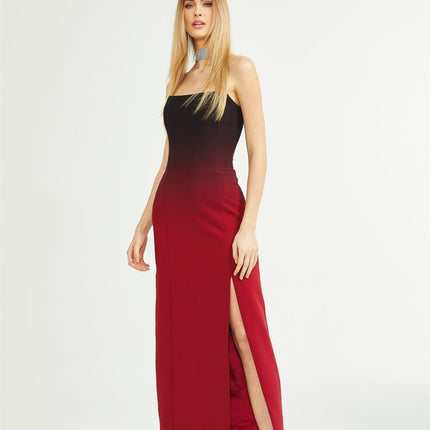 Taliyah Red Gradient Off-shoulder Maxi Dress