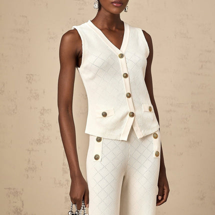 Tamara White Knitted Matching Set