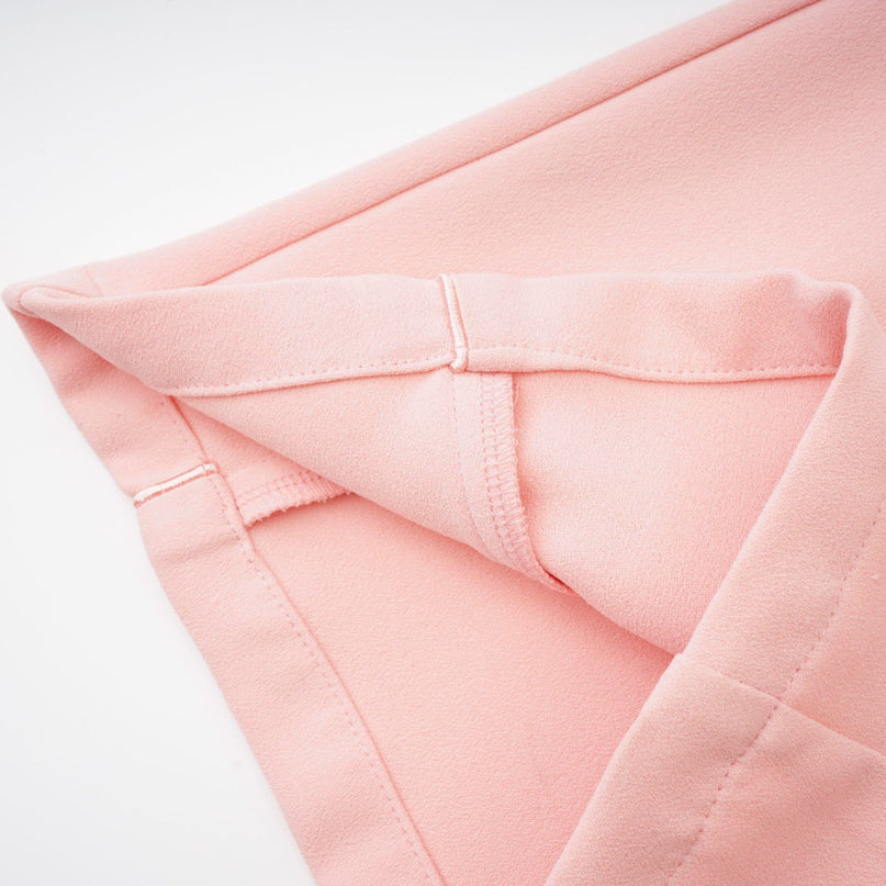 Teagan Pink White Blazer Pants Set Acetate Polyester Tailored Fit Straight Legs Side Slit Pockets