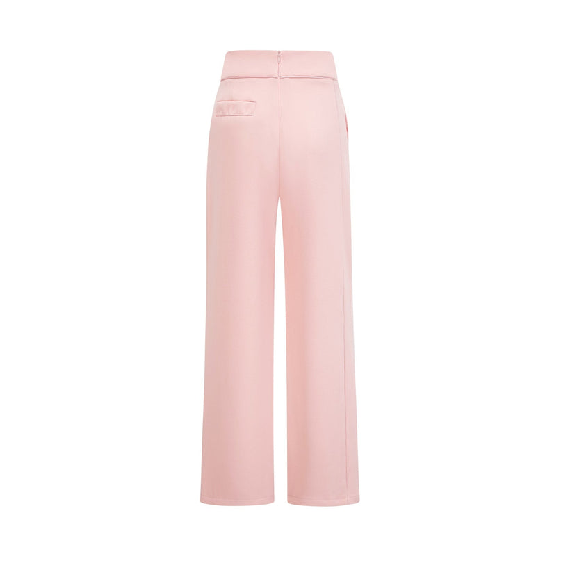 Teagan Pink White Blazer Pants Set Acetate Polyester Notched Lapels Front Button Fastening Tailored Fit Long Sleeves High Rise Pants Straight Legs Side Slit Pockets Impeccable Craftsmanship Polished Refined Appearance