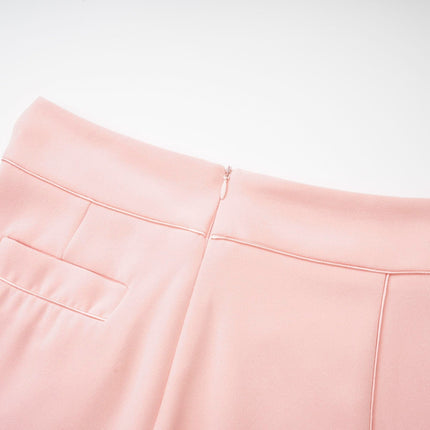Teagan Pink White Blazer Pants Set Acetate Polyester