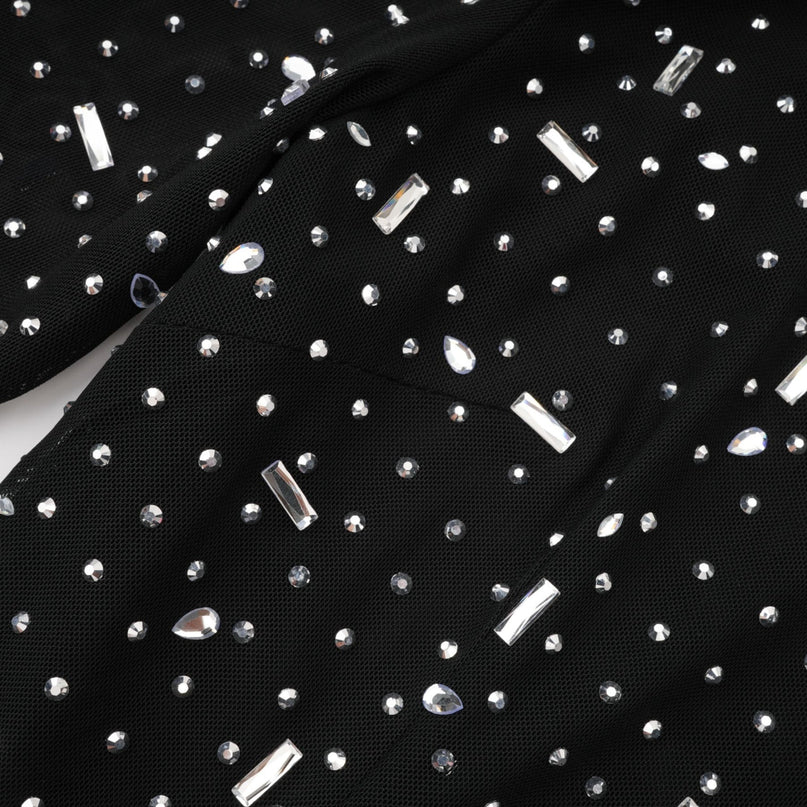 Teresa Black Crystal Embellished Maxi Dress