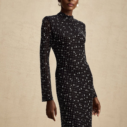 Teresa Black Crystal Embellished Maxi Dress
