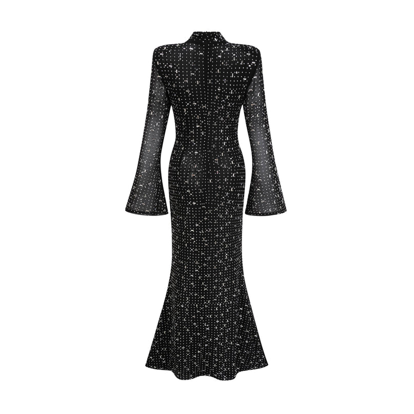 Teresa Black Crystal Embellished Maxi Dress