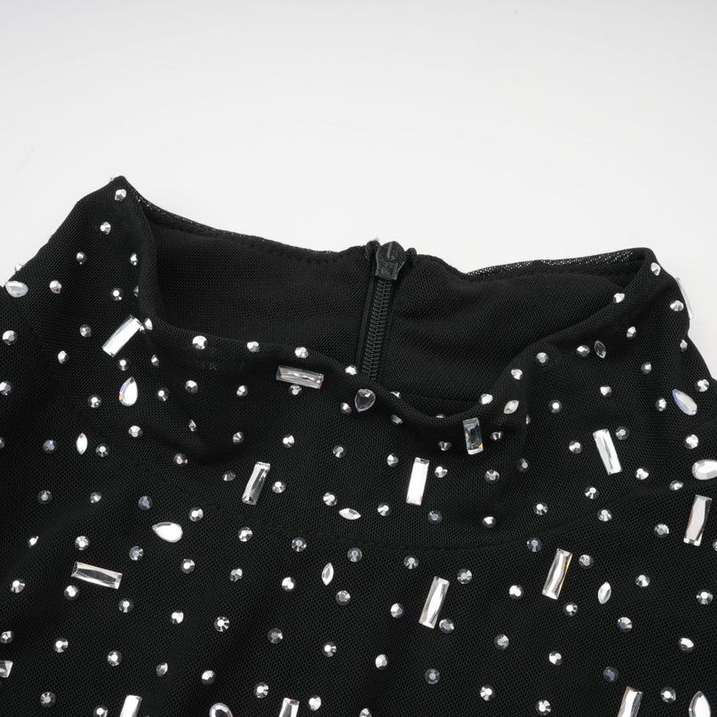 Teresa Black Crystal Embellished Maxi Dress