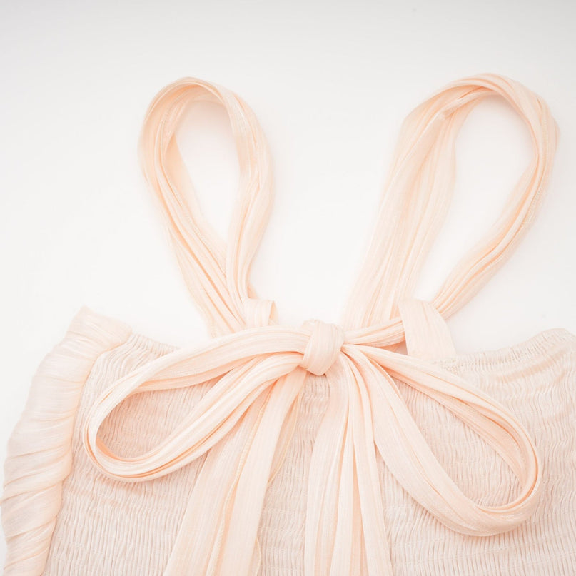 Teresa Halterneck Midi Dress in Neutrals crafted from 100% Terylene with lace trim and A-line silhouette