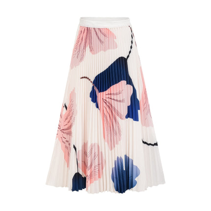 Tersilla White Pattern Knit Skirt Top Set