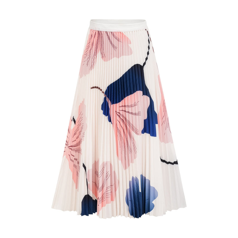 Tersilla White Pattern Knit Skirt Top Set