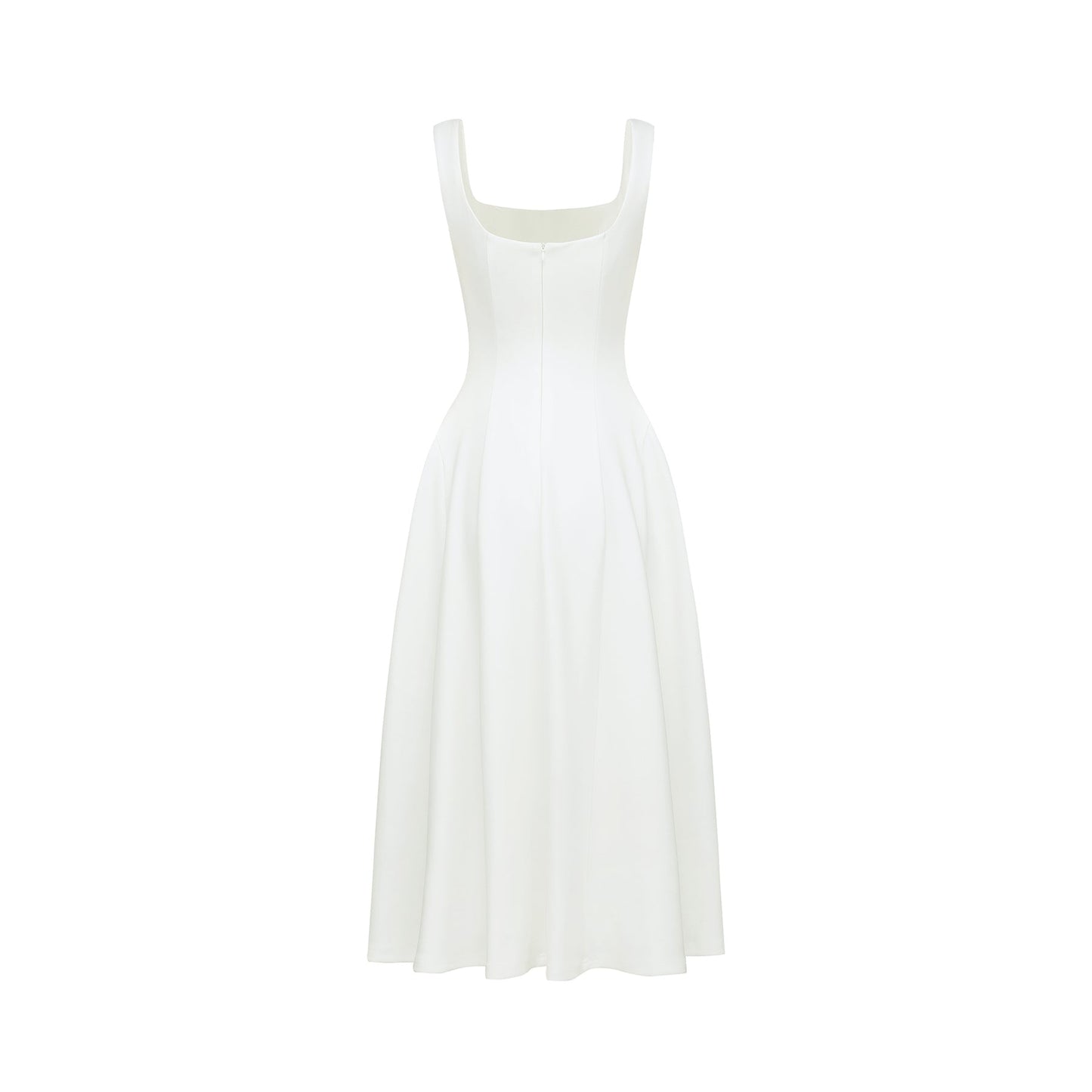 Thala white pleated flared midi dress