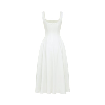 Thala white pleated flared midi dress