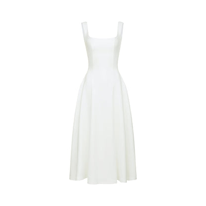 Thala white pleated flared midi dress