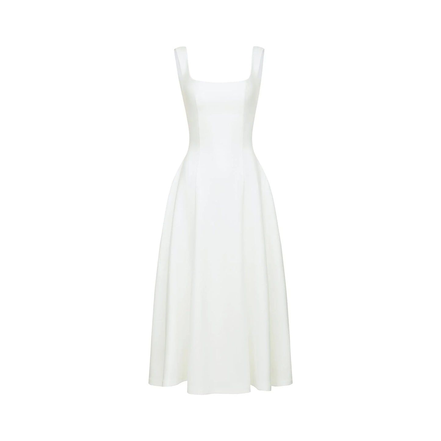 Thala white pleated flared midi dress