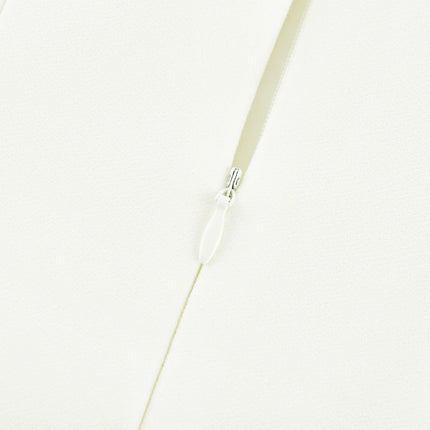 Thala White Sleeveless Midi Dress with Square Neckline and Pleated Details