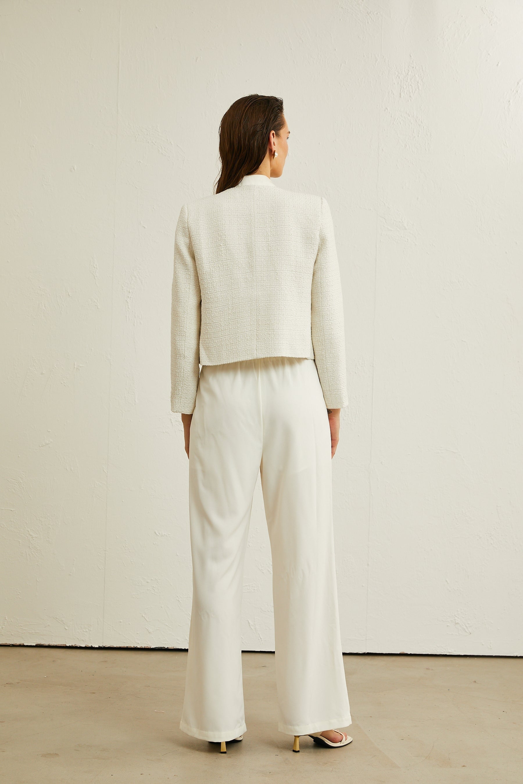 Thérèse white tweed doublebreasted jacket