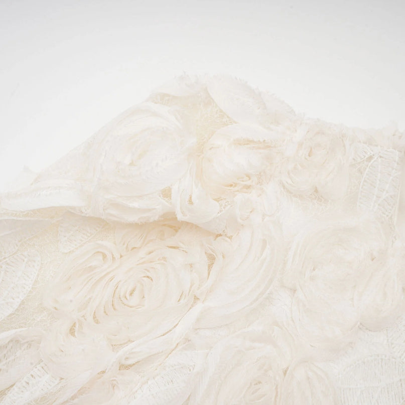 Thibaulte pleated lacefloral midi dress