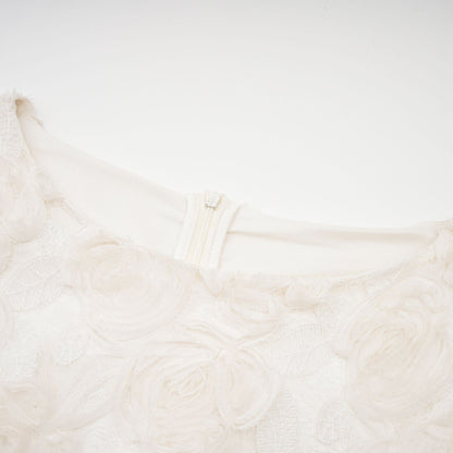 Thibaulte pleated lacefloral midi dress