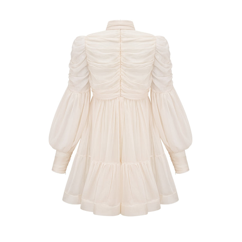 Thibaulte tuckdetail pleated tulle mini dress