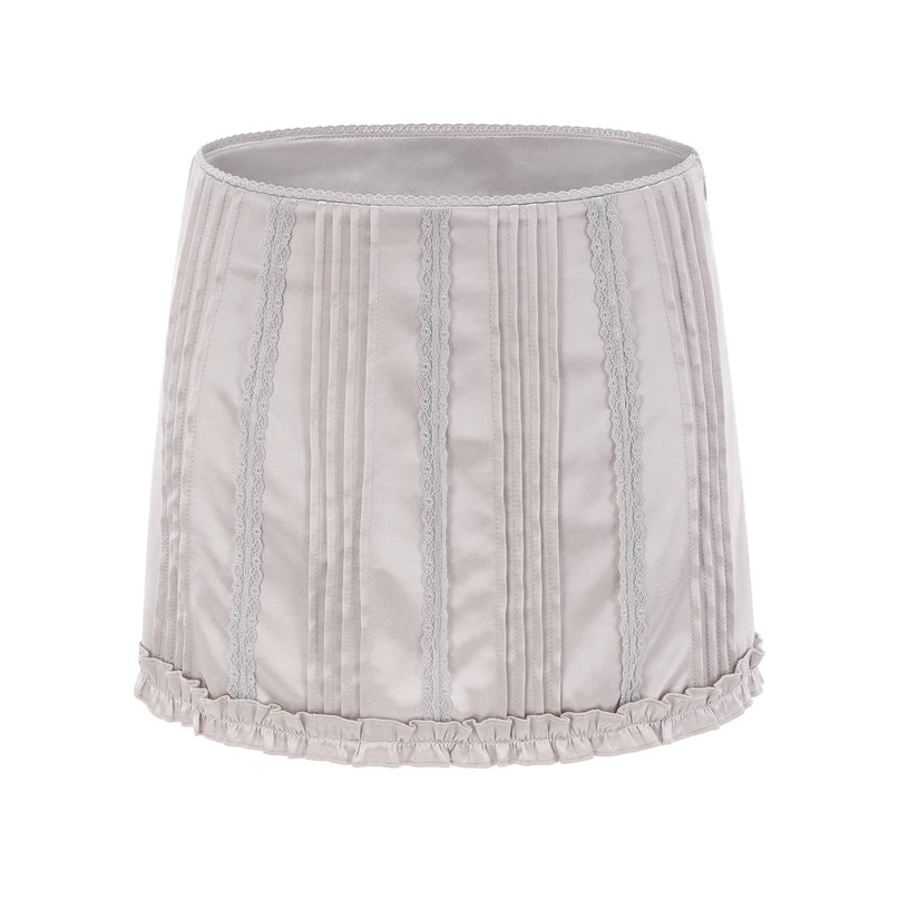 Tiana Silver Lace Striped Pleated Skirt