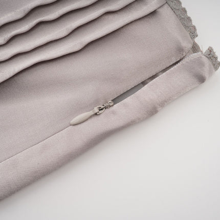 Tiana Silver Lace Striped Pleated Skirt