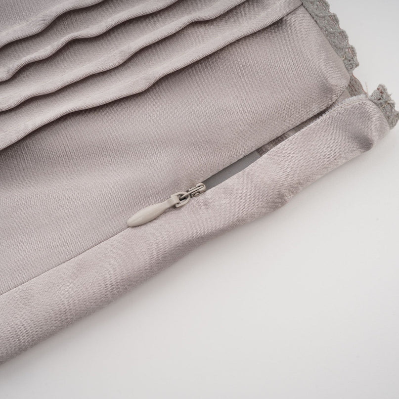 Tiana Silver Lace Striped Pleated Skirt