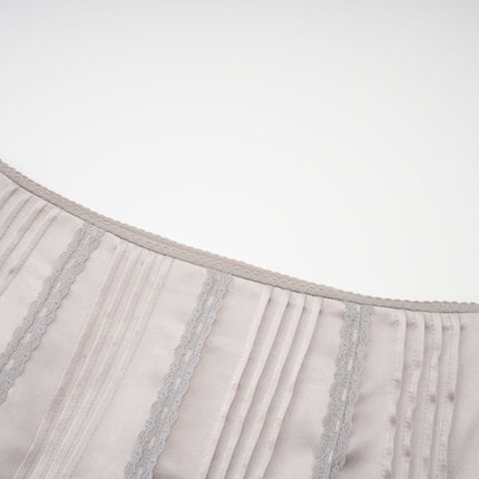 Tiana Silver Lace Striped Pleated Skirt