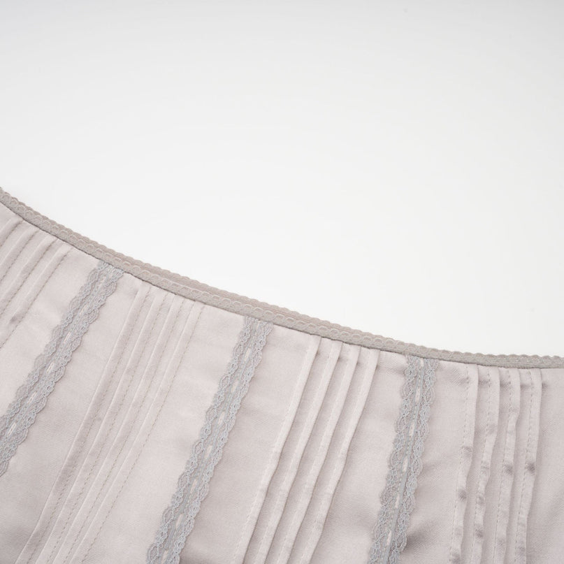 Tiana Silver Lace Striped Pleated Skirt