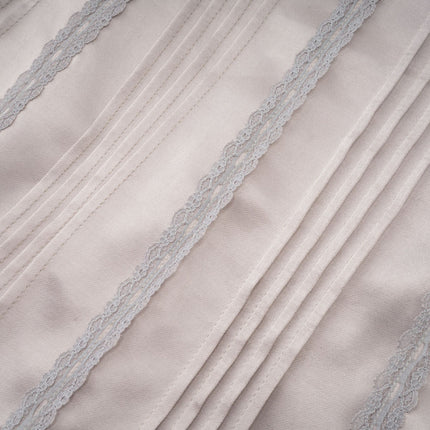 Tiana Silver Lace Striped Ruched Pleated Skirt