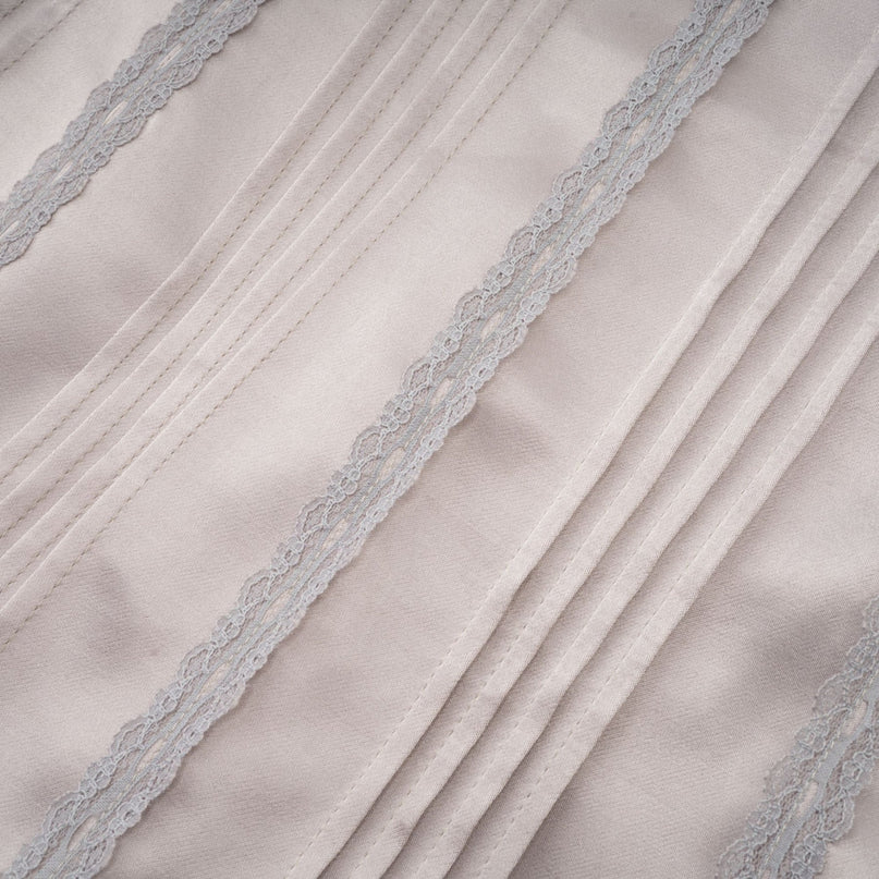 Tiana Silver Lace Striped Ruched Pleated Skirt