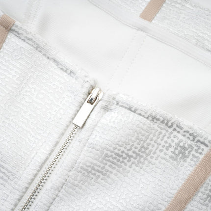 Tiana Silver Off-The-Shoulder Mini Dress with Bandage Detailing