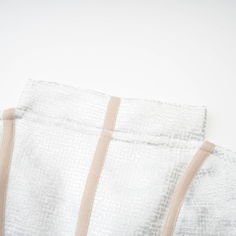 Tiana Silver Off-the-Shoulder Mini Dress with Bandage Detailing
