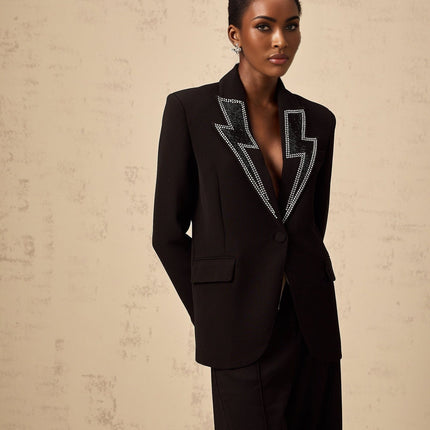 Tinsley Black Crystal Lightning Blazer