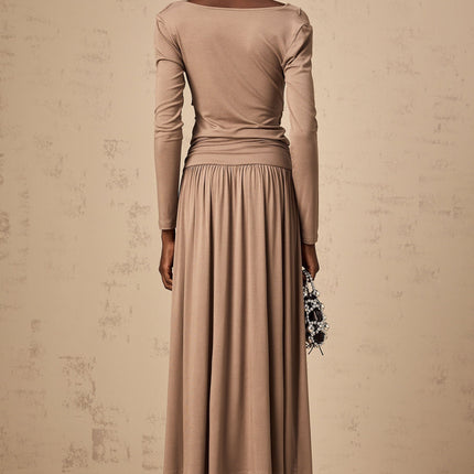 Tinsley Oatmeal Pleated Skirt Top Set