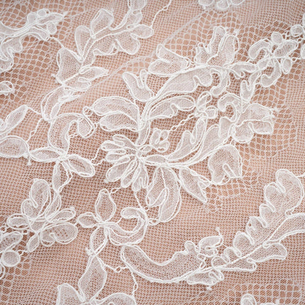 Titania White Floral Lace Bustier Midi Dress