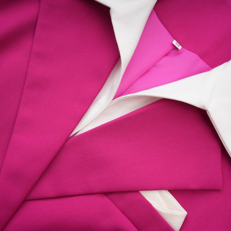 Tiziana Pink and White Jacket Skirt Set