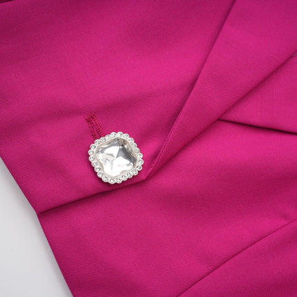 Tiziana Pink and White Jacket Skirt Pleated Set 100 Percent Polyester