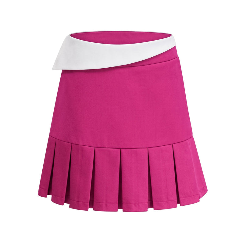 Tiziana Pink White Jacket Skirt Pleated Set 100 Percent Polyester