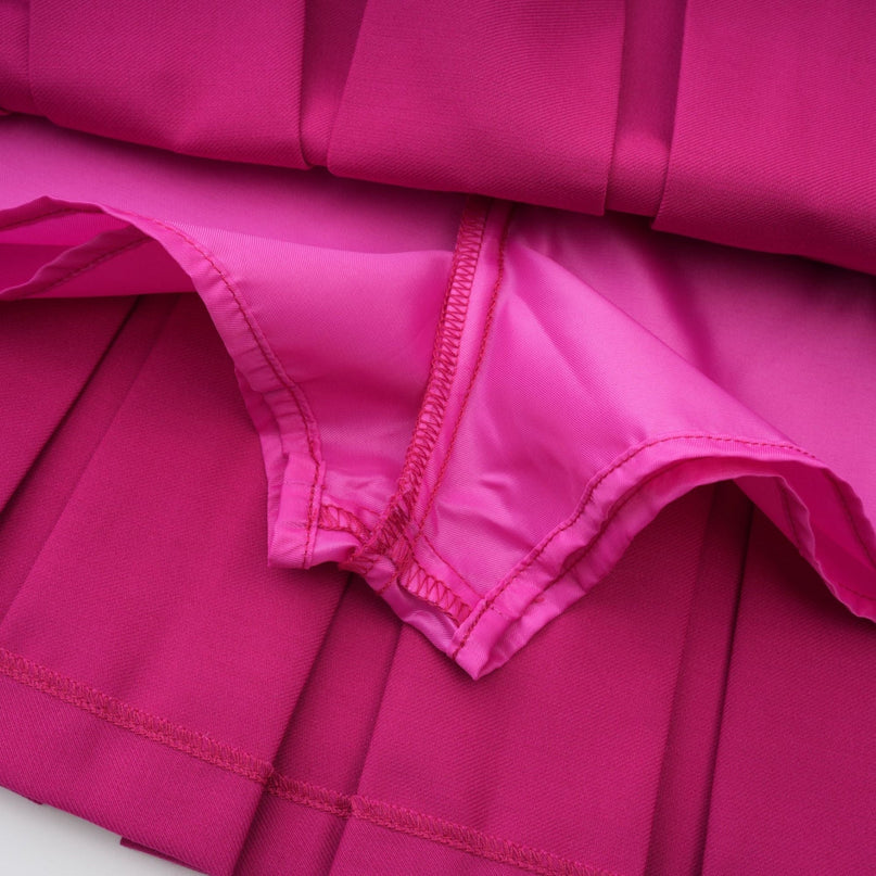 Tiziana Pink and White Jacket Skirt Pleated Set 100 Percent Polyester
