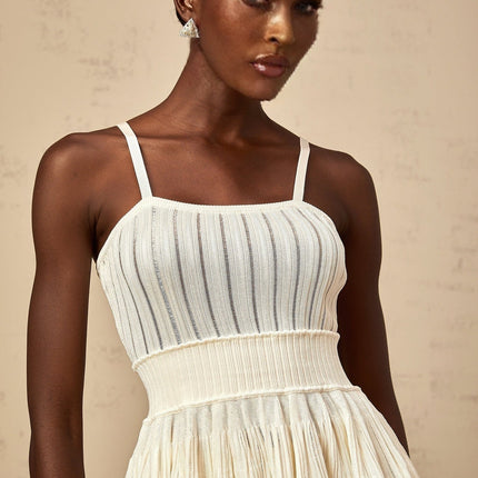 Tiziana White Knit Top Culottes Set Viscose Blend