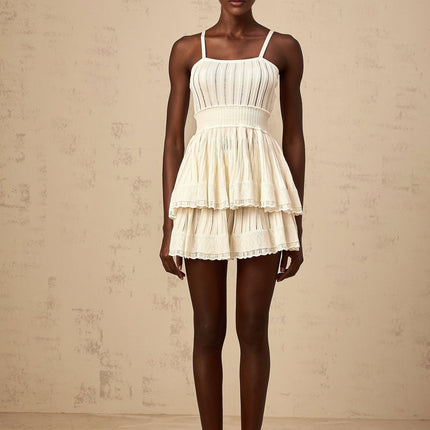 Tiziana White Knit Top and Culottes Set