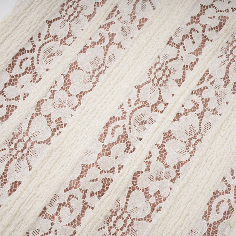 Tonia Maxi Dress in Neutrals Floral Lace Train Design Long Sleeves Flared Cuffs Off-Shoulder Cut-Out Detailing Rear Zip Fastening Maxi Length Luxury Sophistication