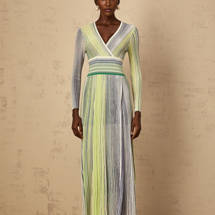 Tullia Green Stripe Sequin Maxi Dress