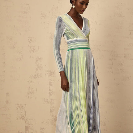 Tullia Green Stripe Sequin Maxi Dress