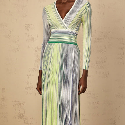 Tullia Green Stripe Sequin Maxi Dress