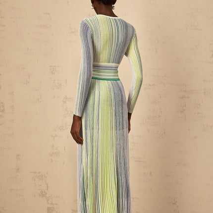 Tullia Green Stripe Sequin Maxi Dress
