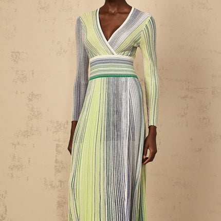Tullia Green Striped Sequin Maxi Dress