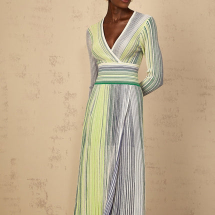 Tullia Green Striped Sequin Maxi Dress