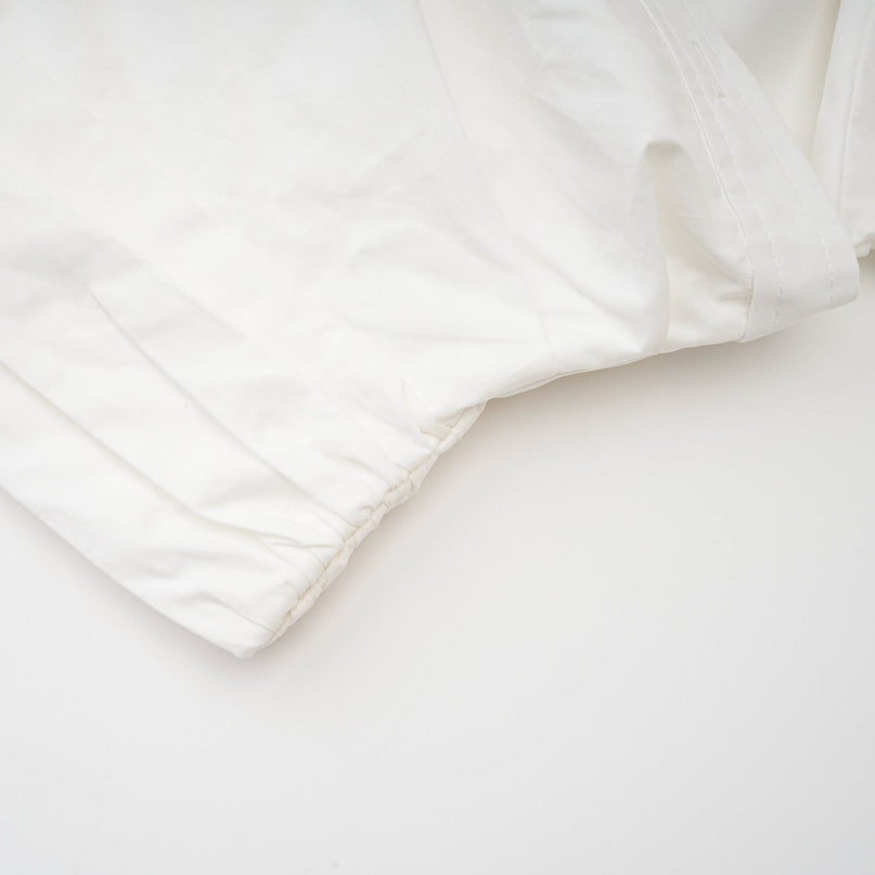 Tullia White Wrap Shirt Long Sleeve Spread Collar Ruched Detailing Asymmetric Design Cropped Length 100% Terylene Fiber