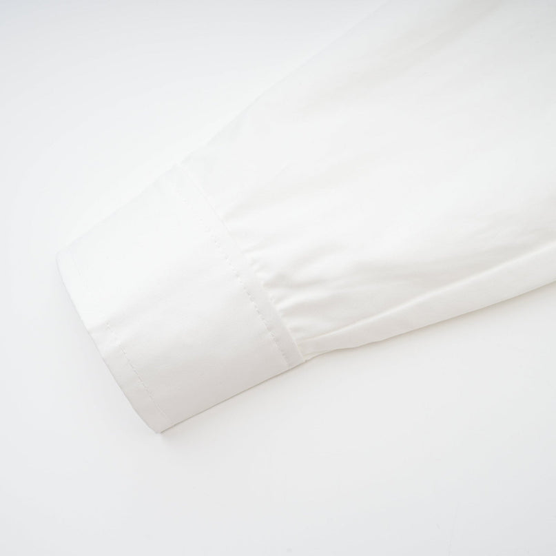 Tullia White Wrap Shirt Long Sleeve Spread Collar Ruched Asymmetric Cropped Luxurious Chic