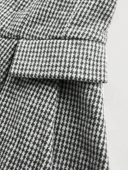 Ultra High Waisted Pleated Retro Plaid Skirt For Back To School Season Back To School Clothing